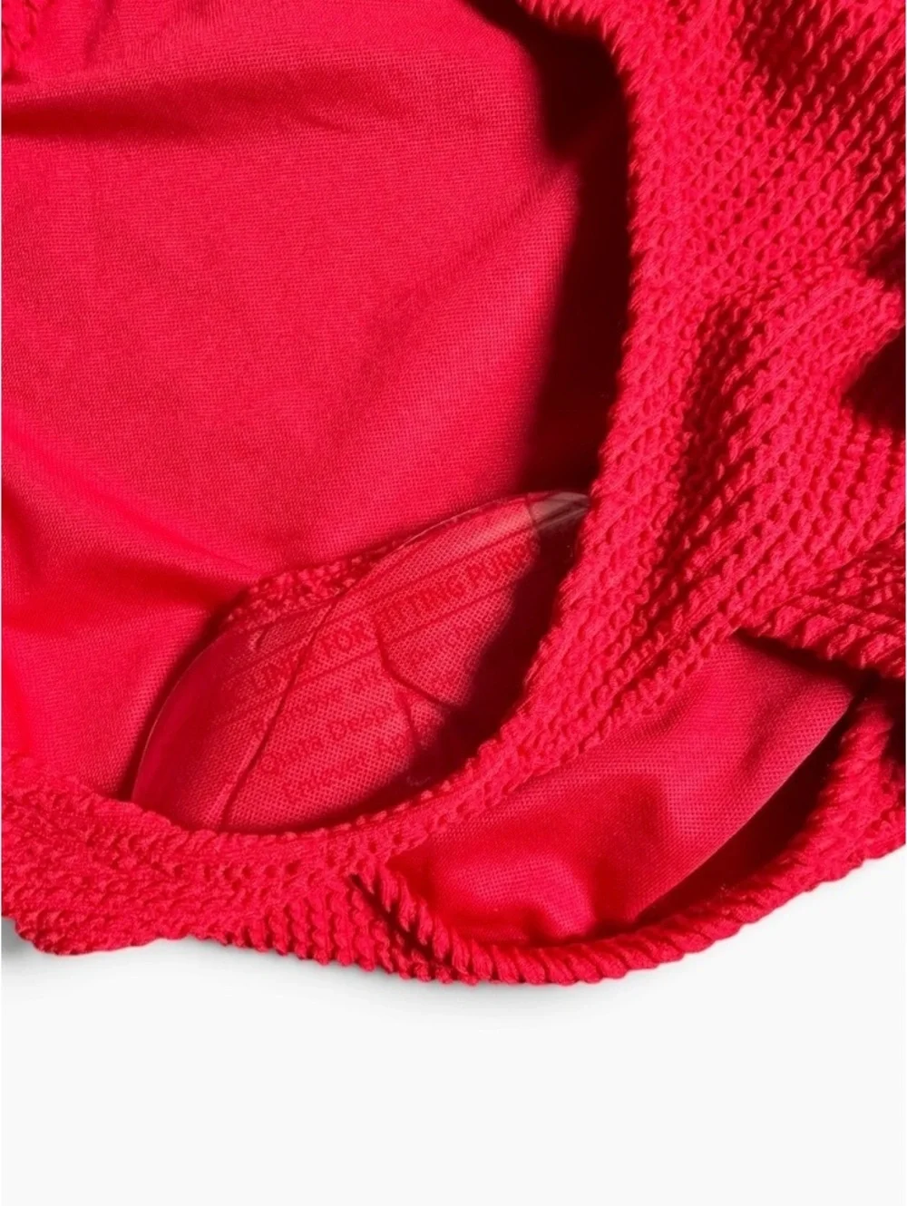 BLEU ROD BEATTIE red pucker up hipster ribbed bikini bottom size Small $59 NWT